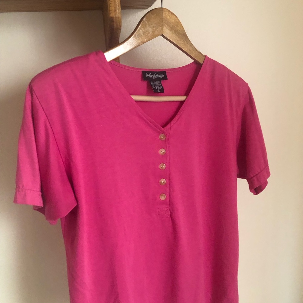 1980’s Vintage Pink Tee with Shoulder Pads
